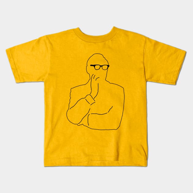 Jack Benny Outline Kids T-Shirt by This Day in Jack Benny